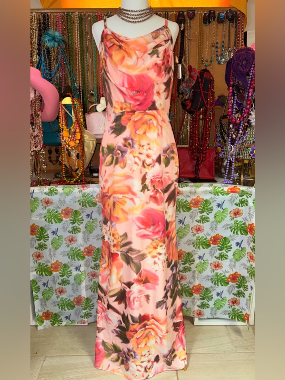 Eliza J - Drape Neck Floral Maxi - NWOT- Sz 6